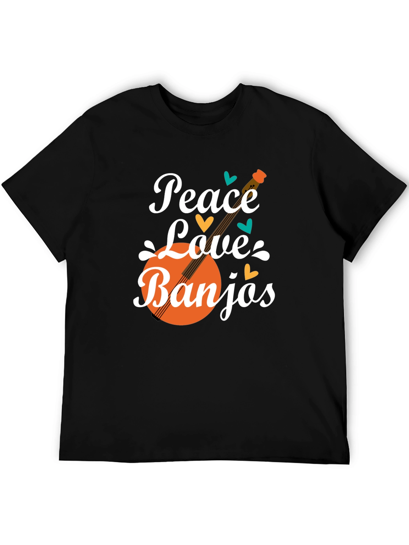 Peace Love Banjos T-Shirt - Musical Graphic Tee