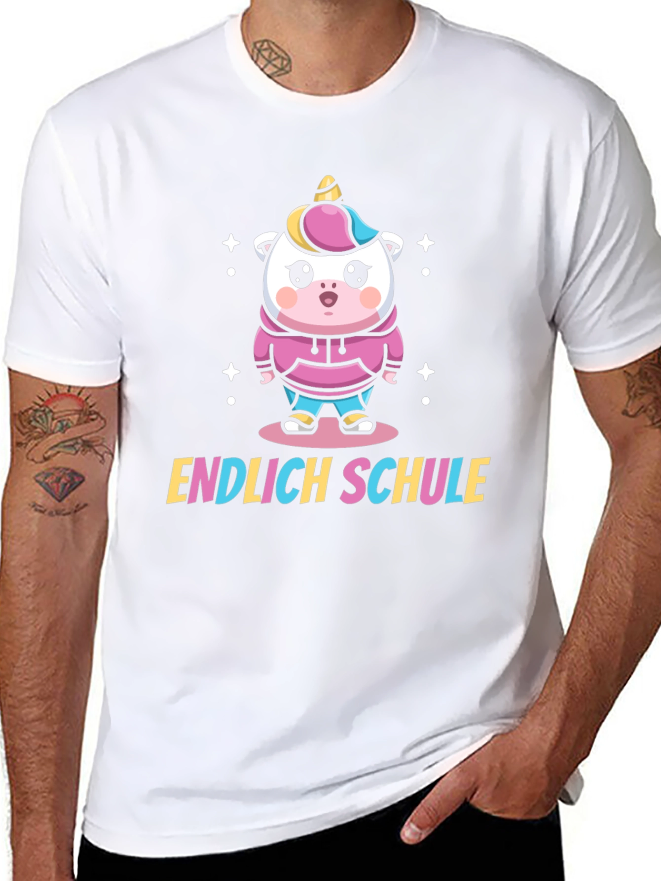 Finally School Unicorn Black T-Shirt