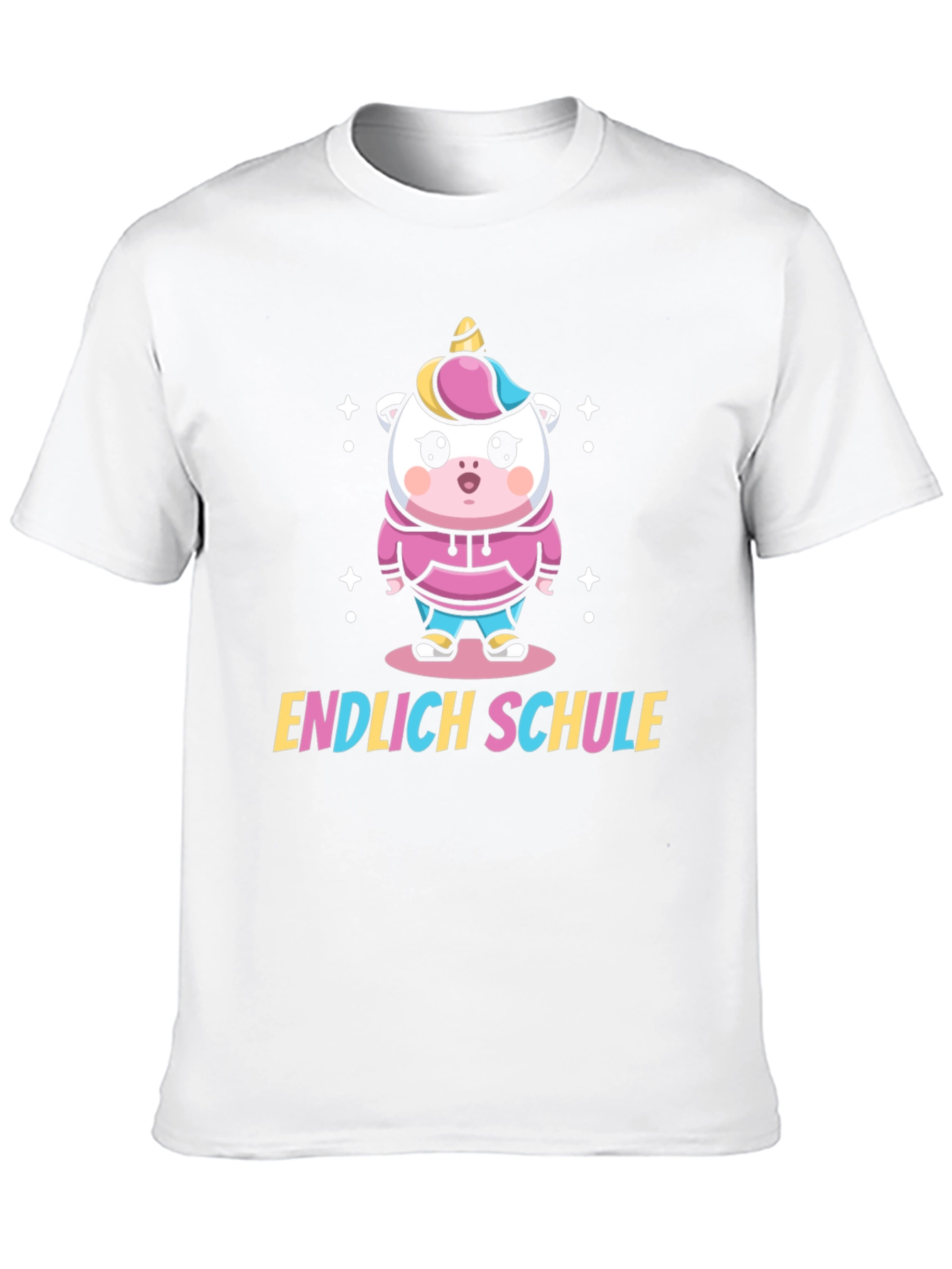 Finally School Unicorn Black T-Shirt