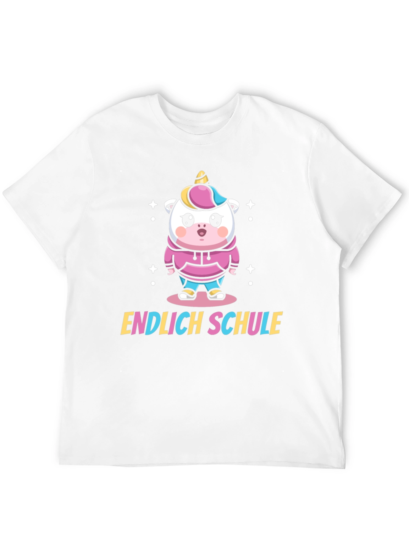 Finally School Unicorn Black T-Shirt