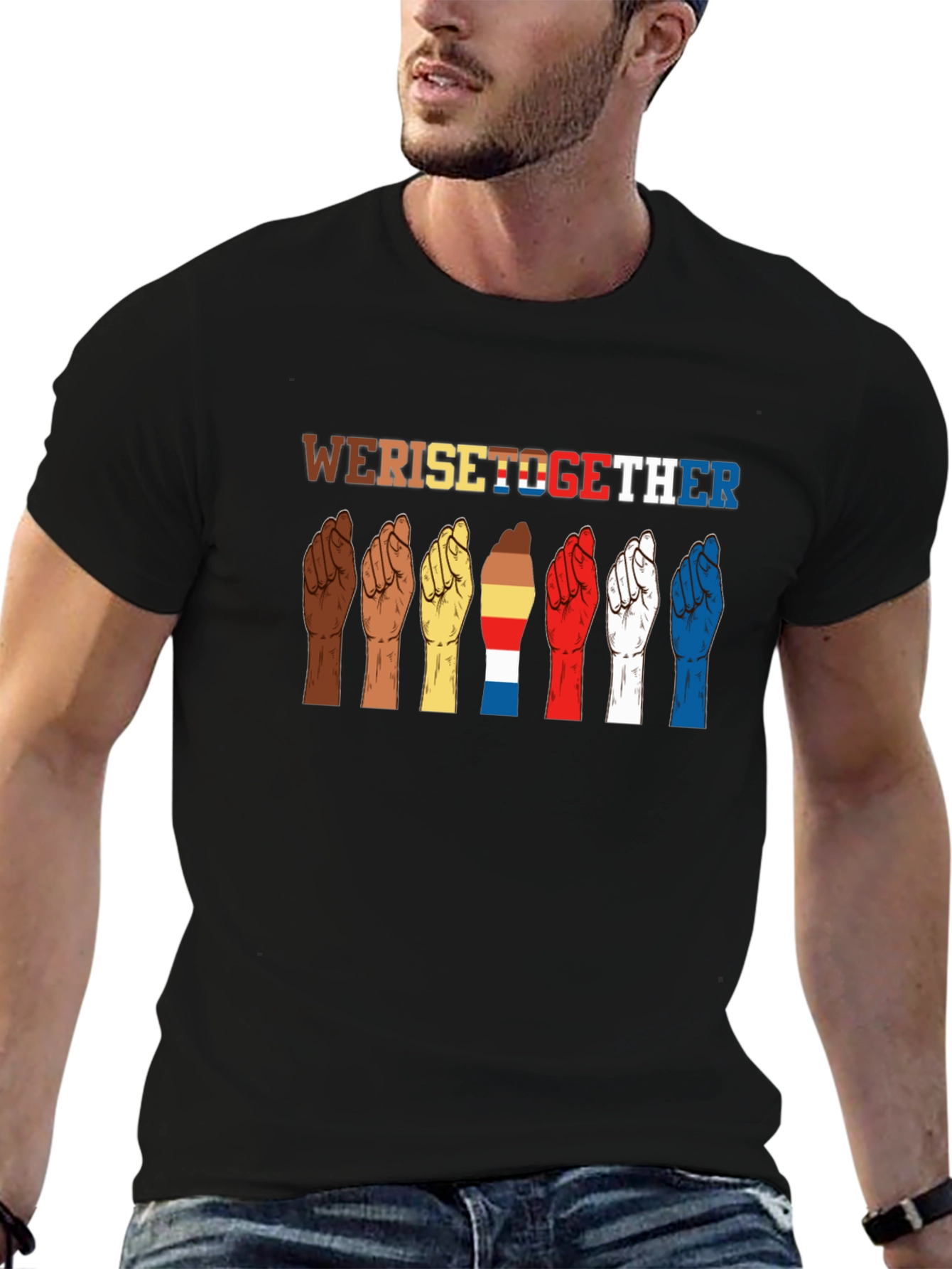 We Rise Together Graphic Tee - Black