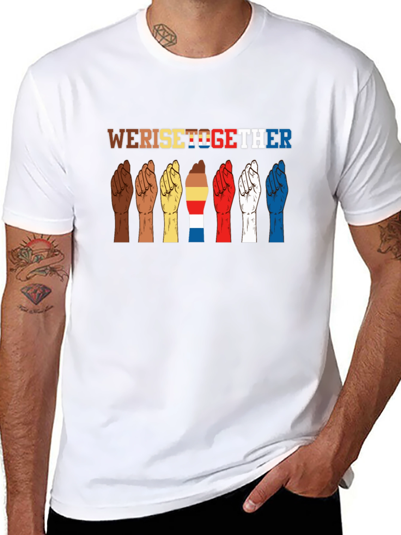 We Rise Together Graphic Tee - Black