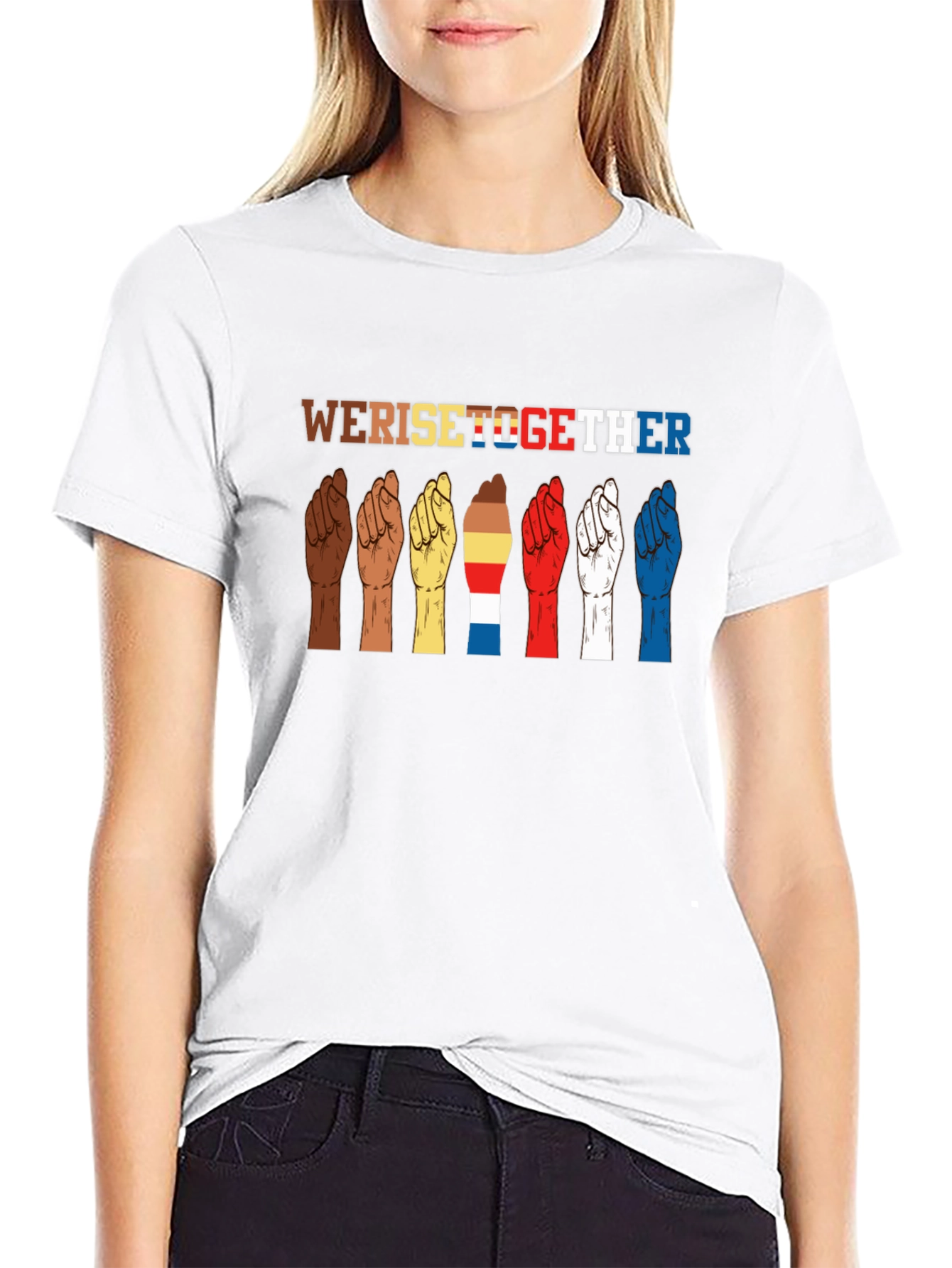 We Rise Together Graphic Tee - Black
