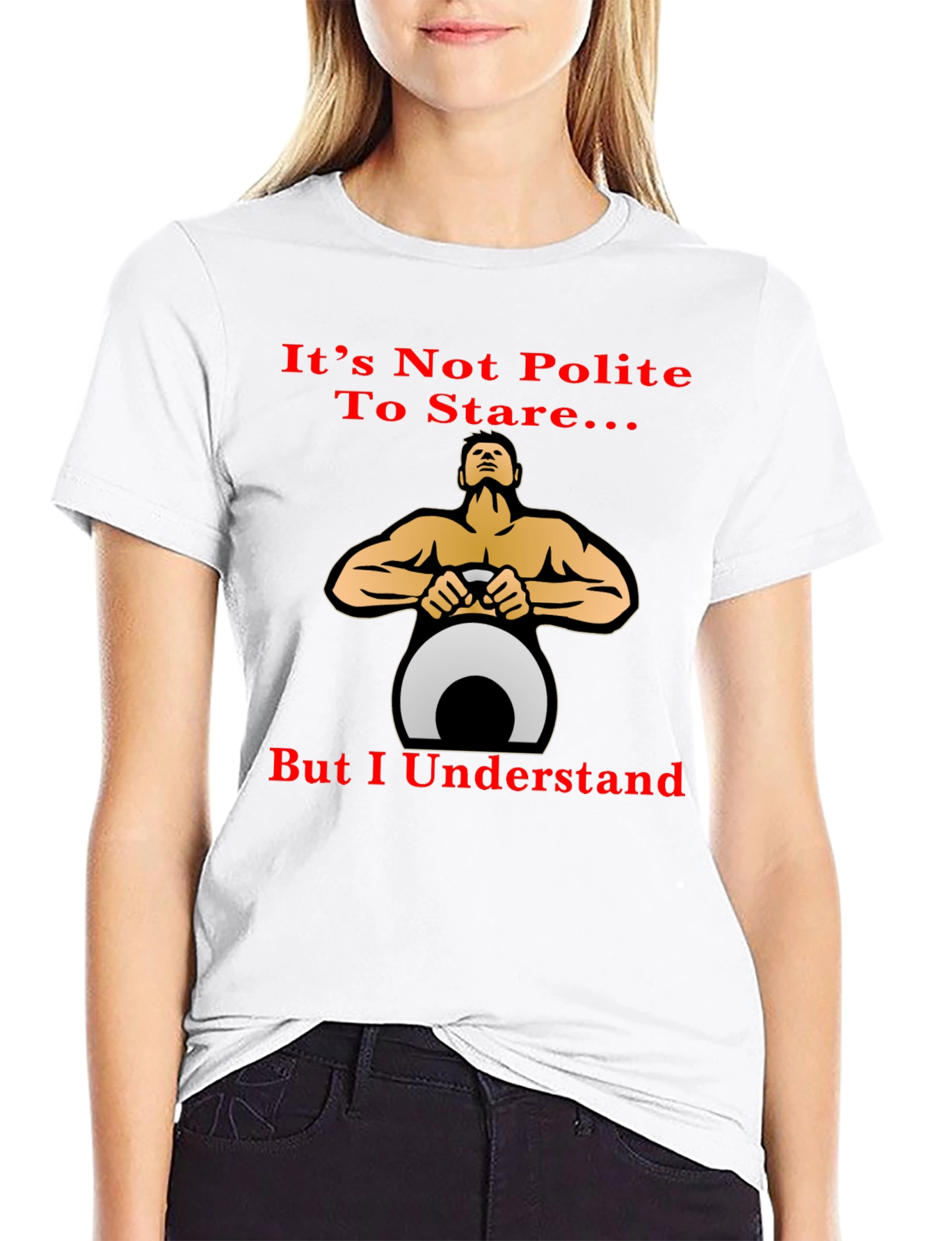 Funny Fitness T-Shirt: Its Not Polite To Stare...