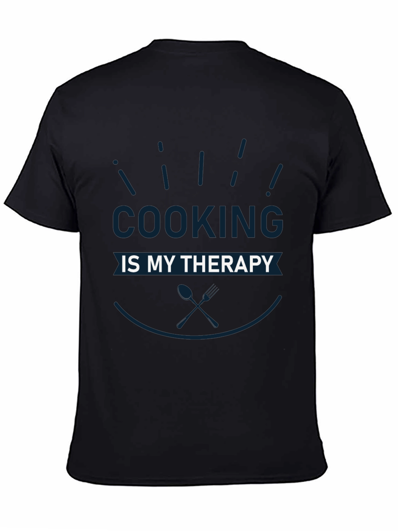 Cooking is My Therapy Black T-Shirt