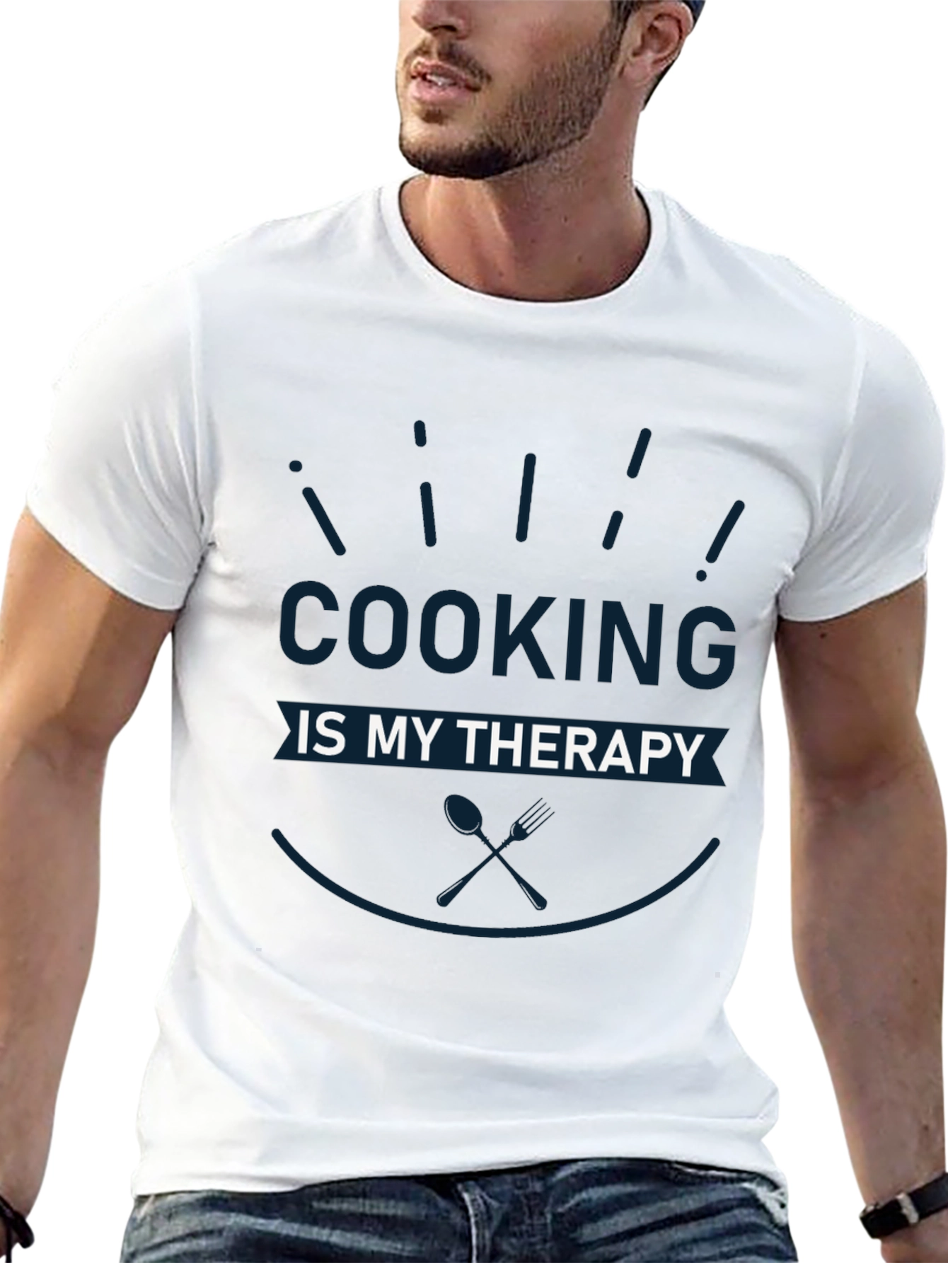 Cooking is My Therapy Black T-Shirt