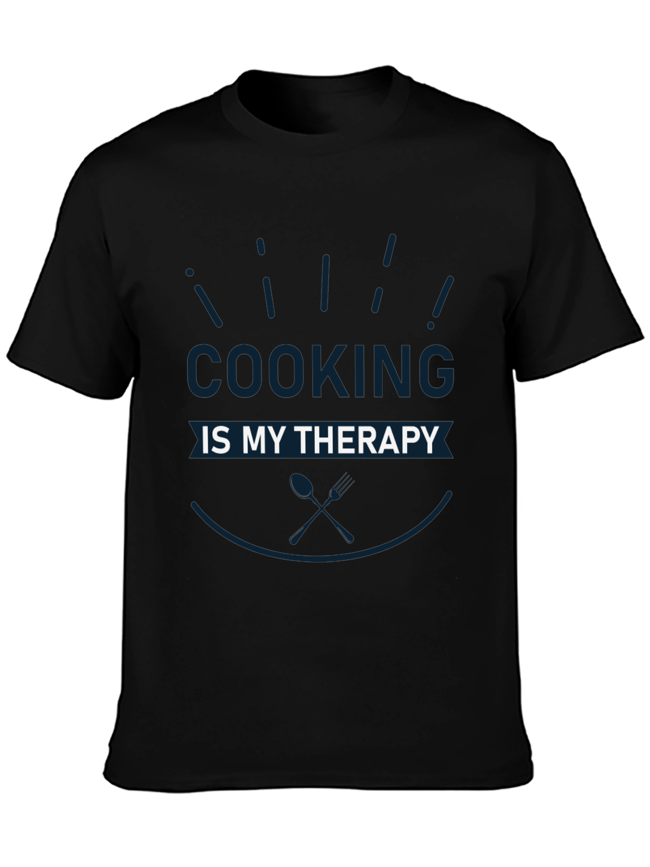 Cooking is My Therapy Black T-Shirt