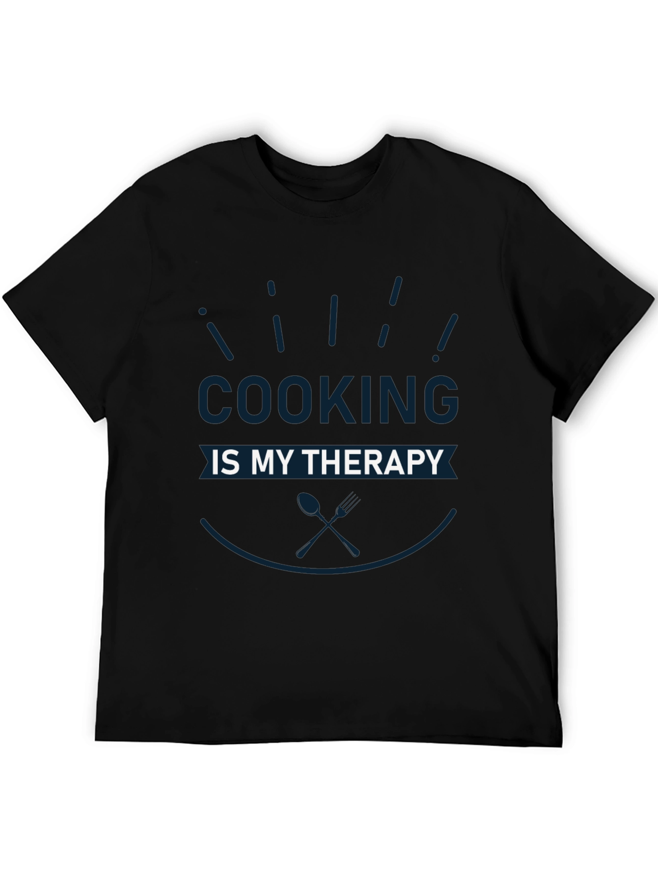 Cooking is My Therapy Black T-Shirt