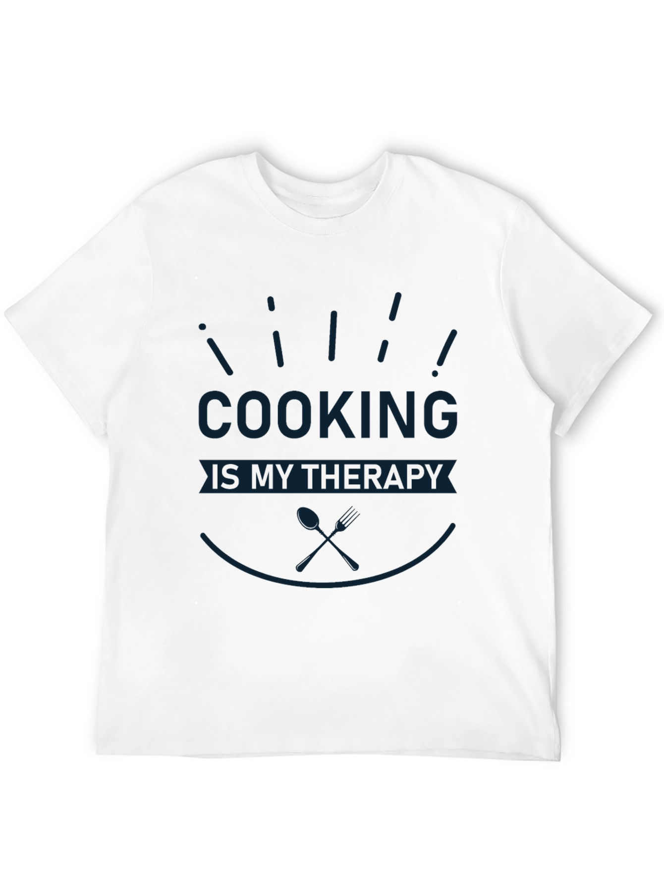Cooking is My Therapy Black T-Shirt