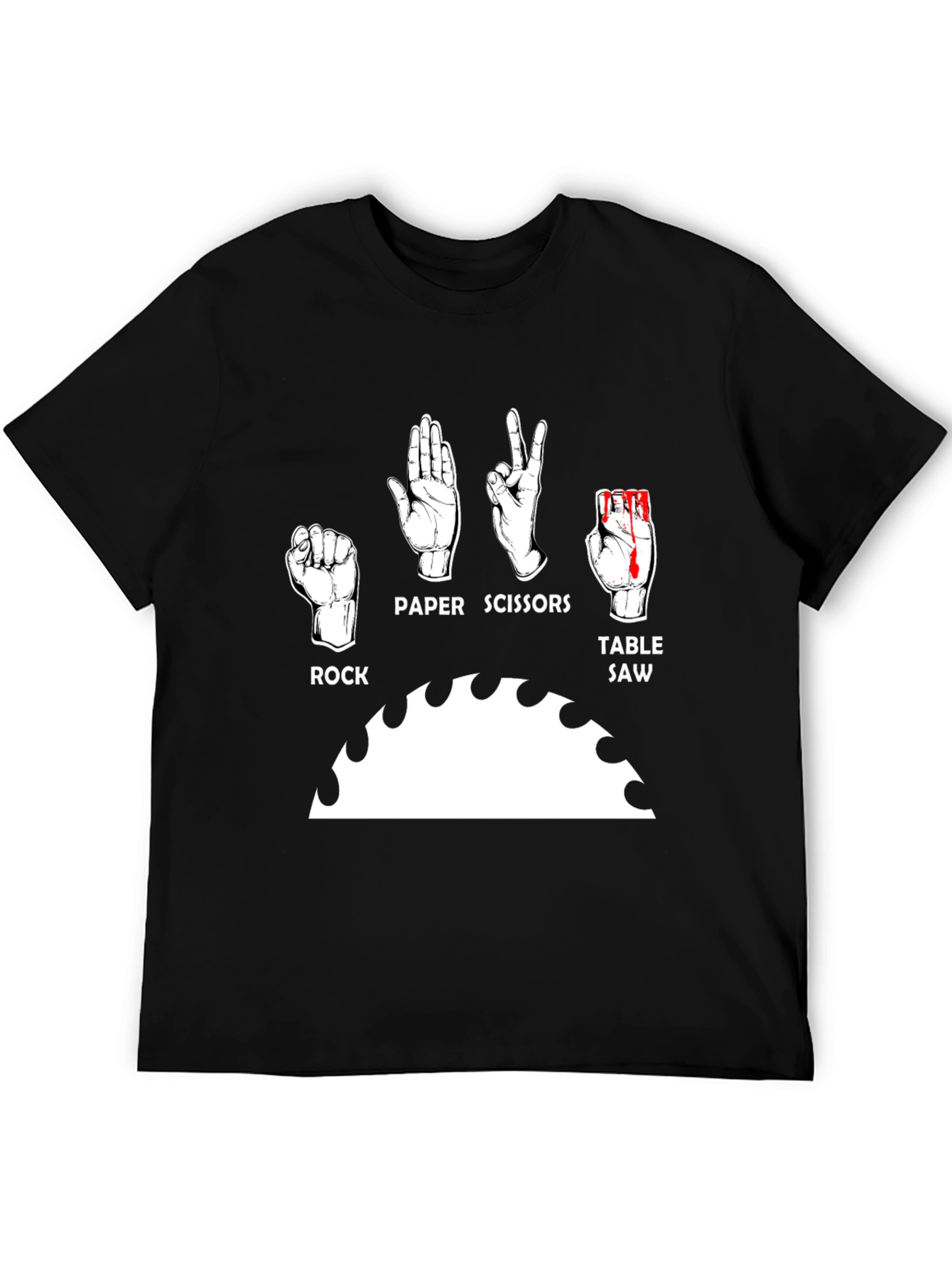 Rock Paper Scissors Table Saw Funny Graphic Tee