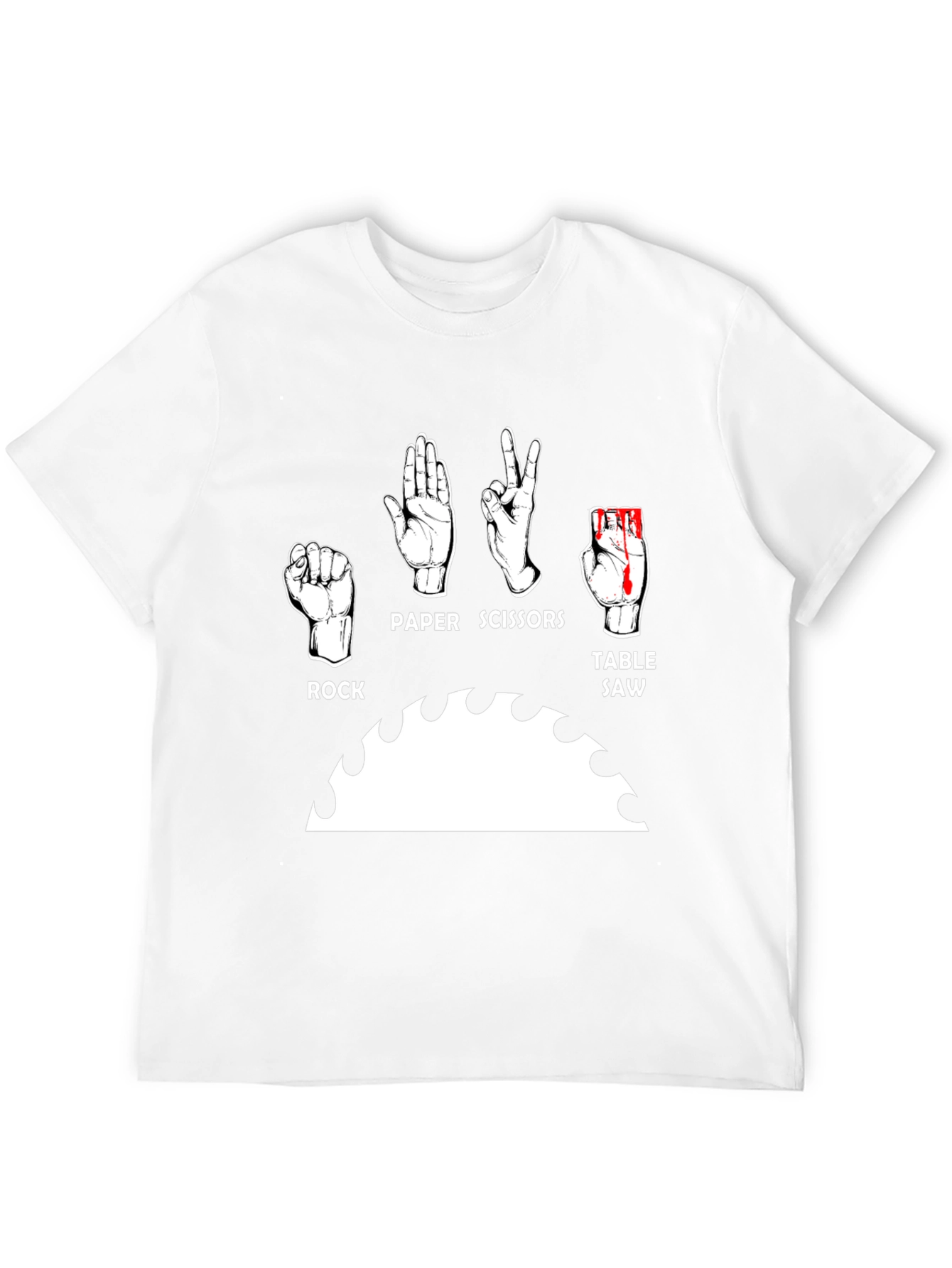 Rock Paper Scissors Table Saw Funny Graphic Tee
