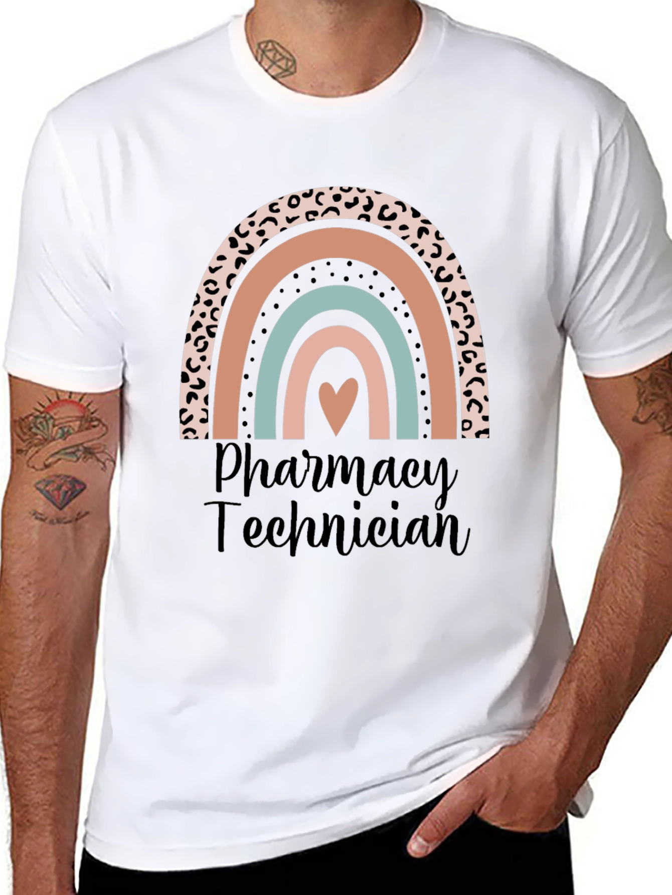 Pharmacy Technician Rainbow Heart T-Shirt