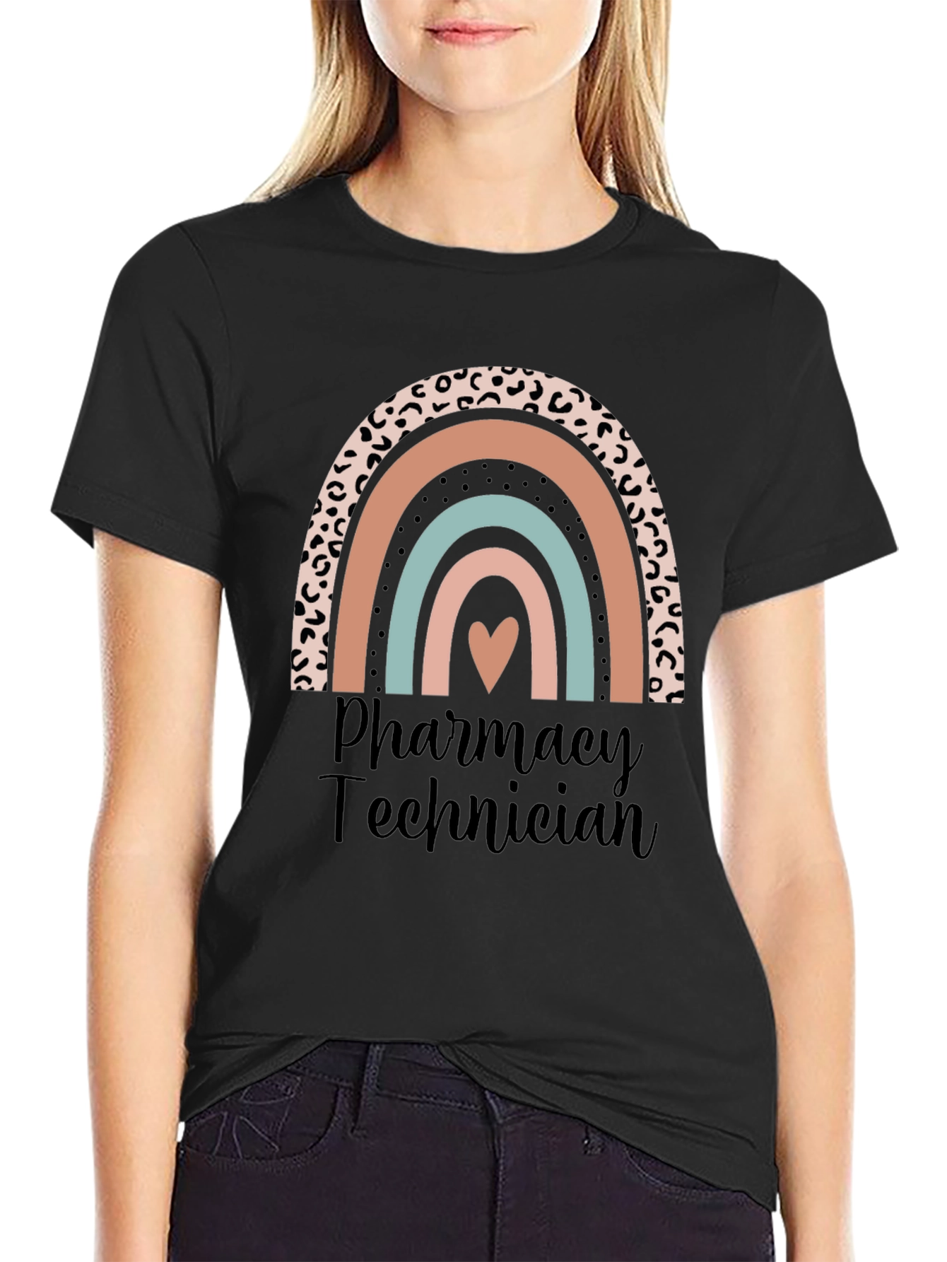 Pharmacy Technician Rainbow Heart T-Shirt