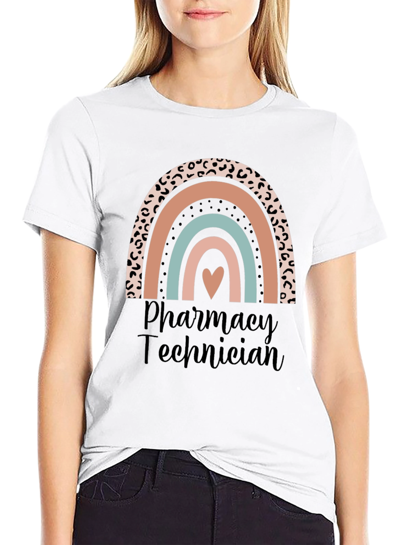 Pharmacy Technician Rainbow Heart T-Shirt