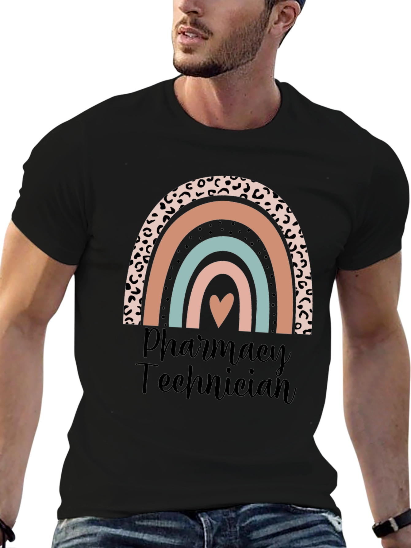 Pharmacy Technician Rainbow Heart T-Shirt