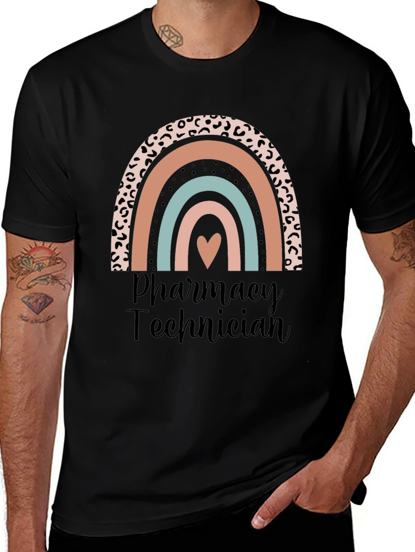 Pharmacy Technician Rainbow Heart T-Shirt