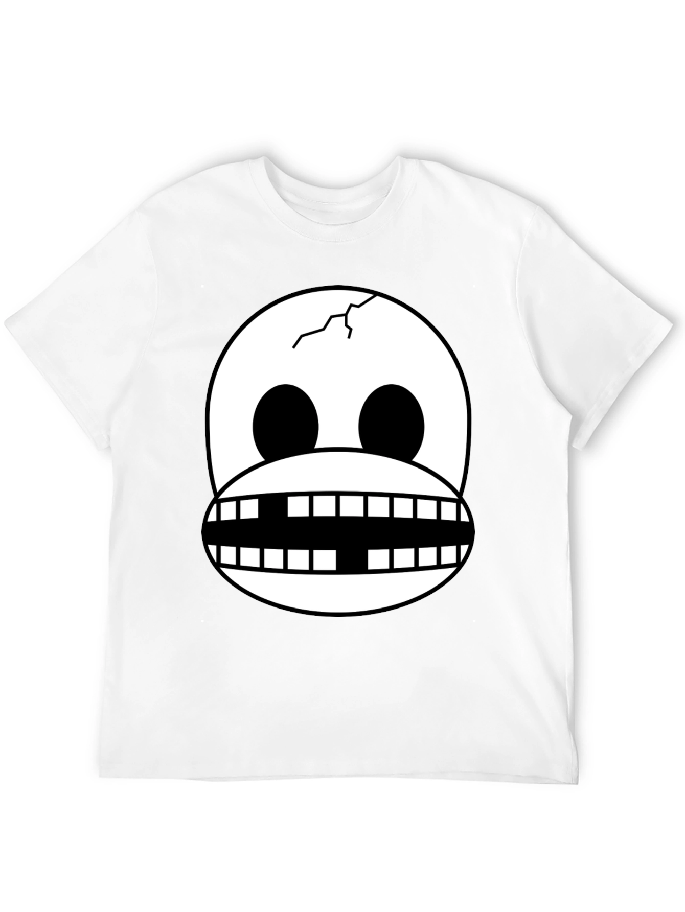 Skull Face Graphic Print Black T-Shirt