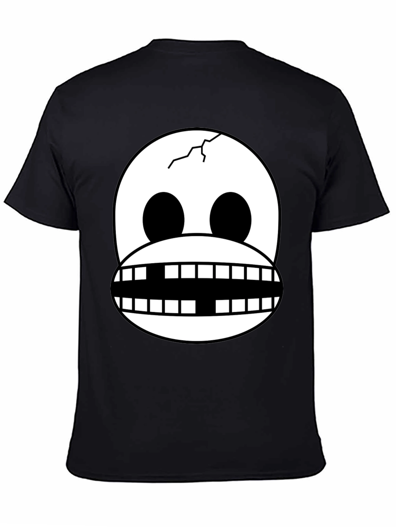 Skull Face Graphic Print Black T-Shirt