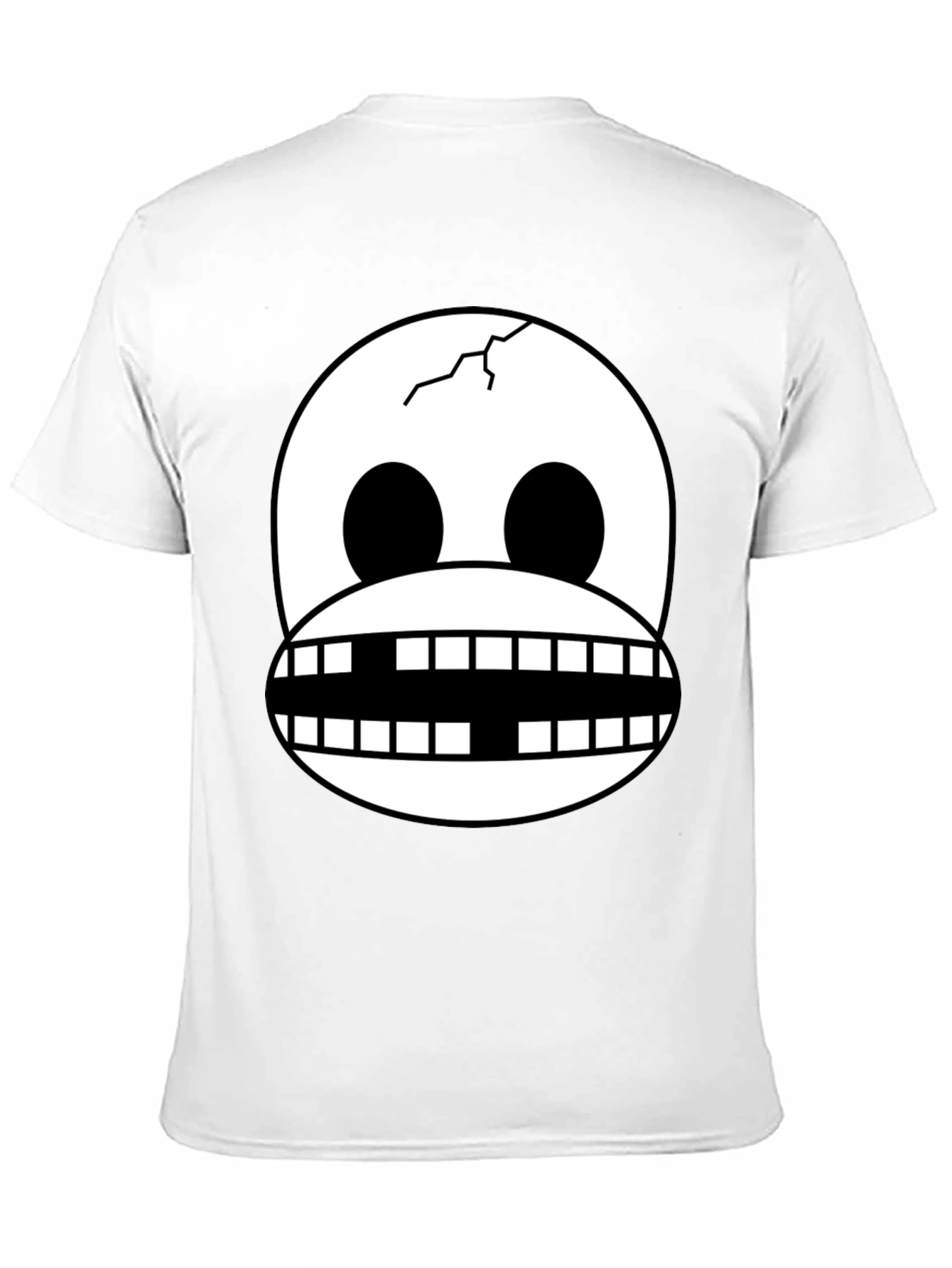 Skull Face Graphic Print Black T-Shirt