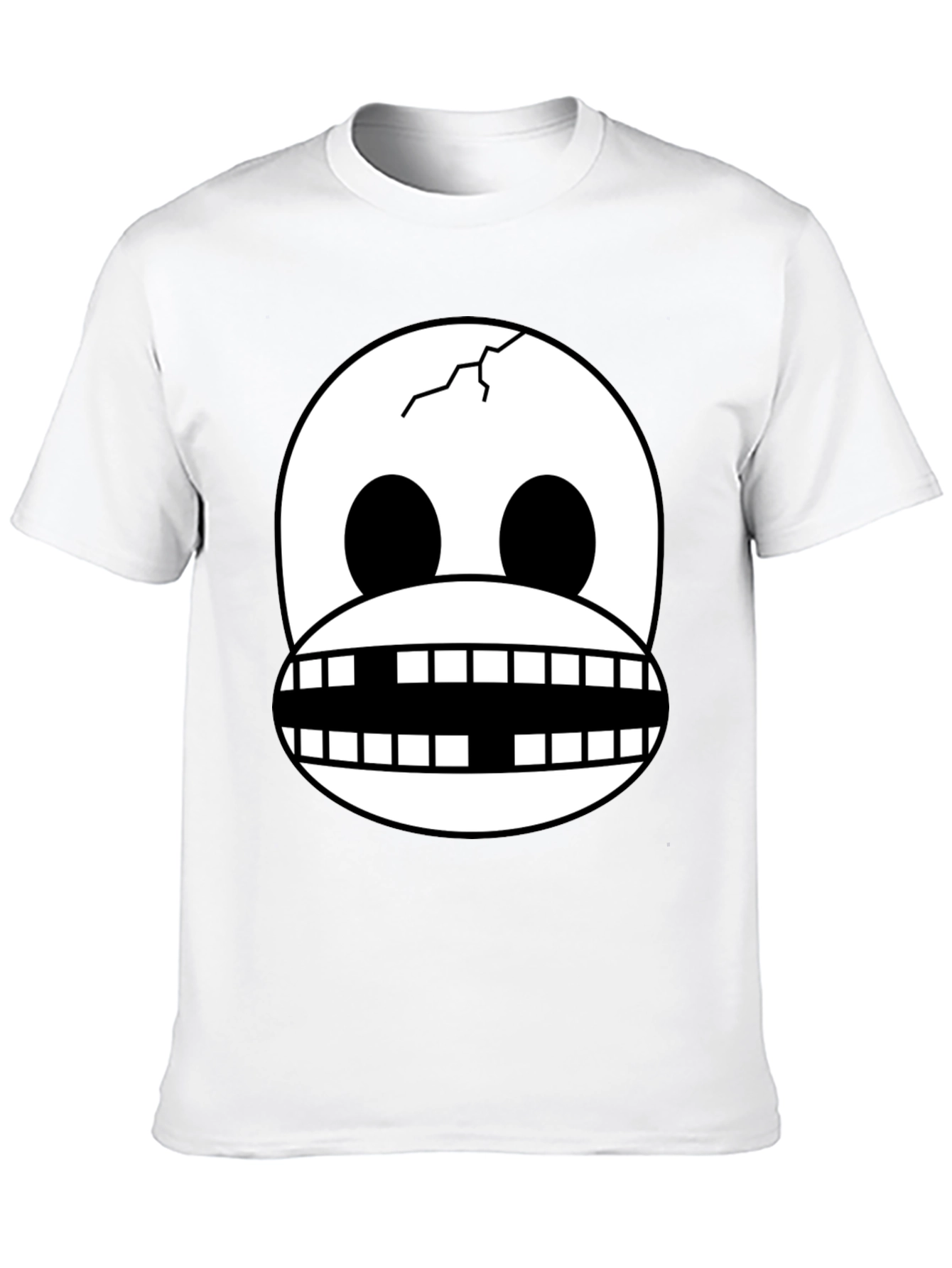 Skull Face Graphic Print Black T-Shirt