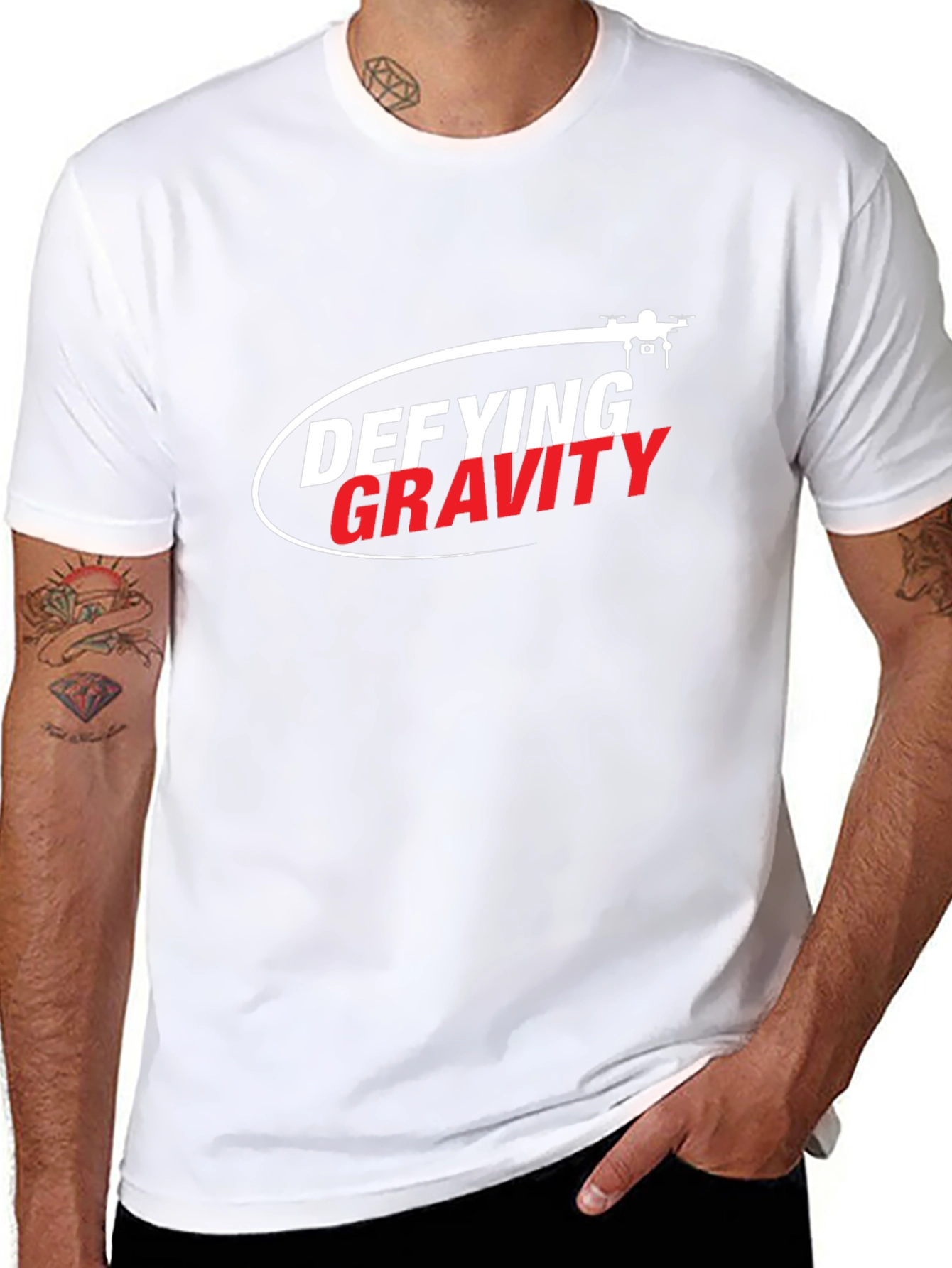 Defying Gravity Drone Graphic Tee - Black