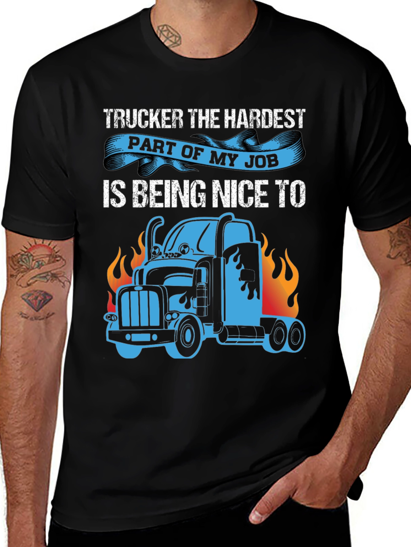Truckers Hardest Job T-Shirt - Funny Truck Driver Tee