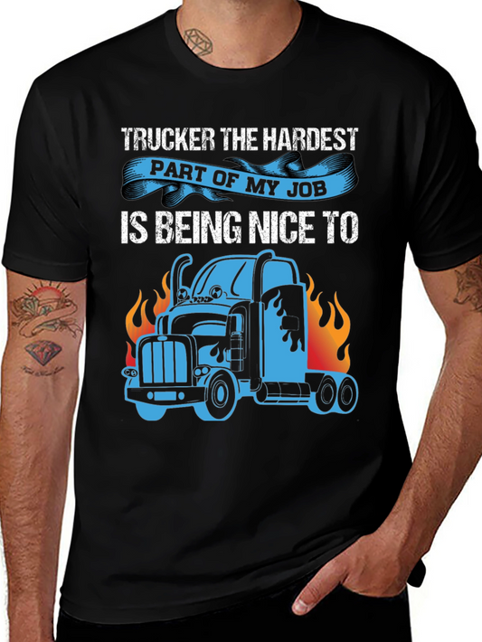Truckers Hardest Job T-Shirt - Funny Truck Driver Tee