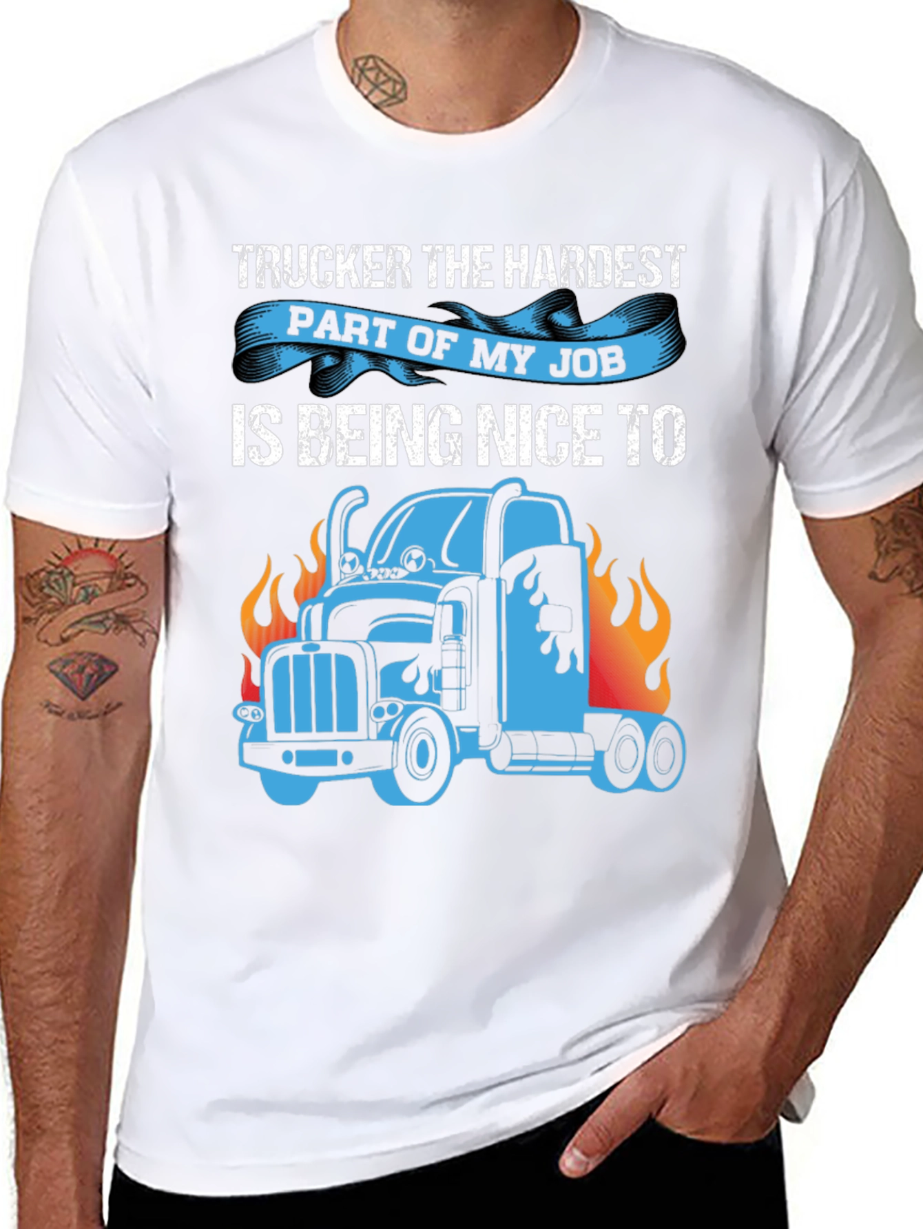 Truckers Hardest Job T-Shirt - Funny Truck Driver Tee