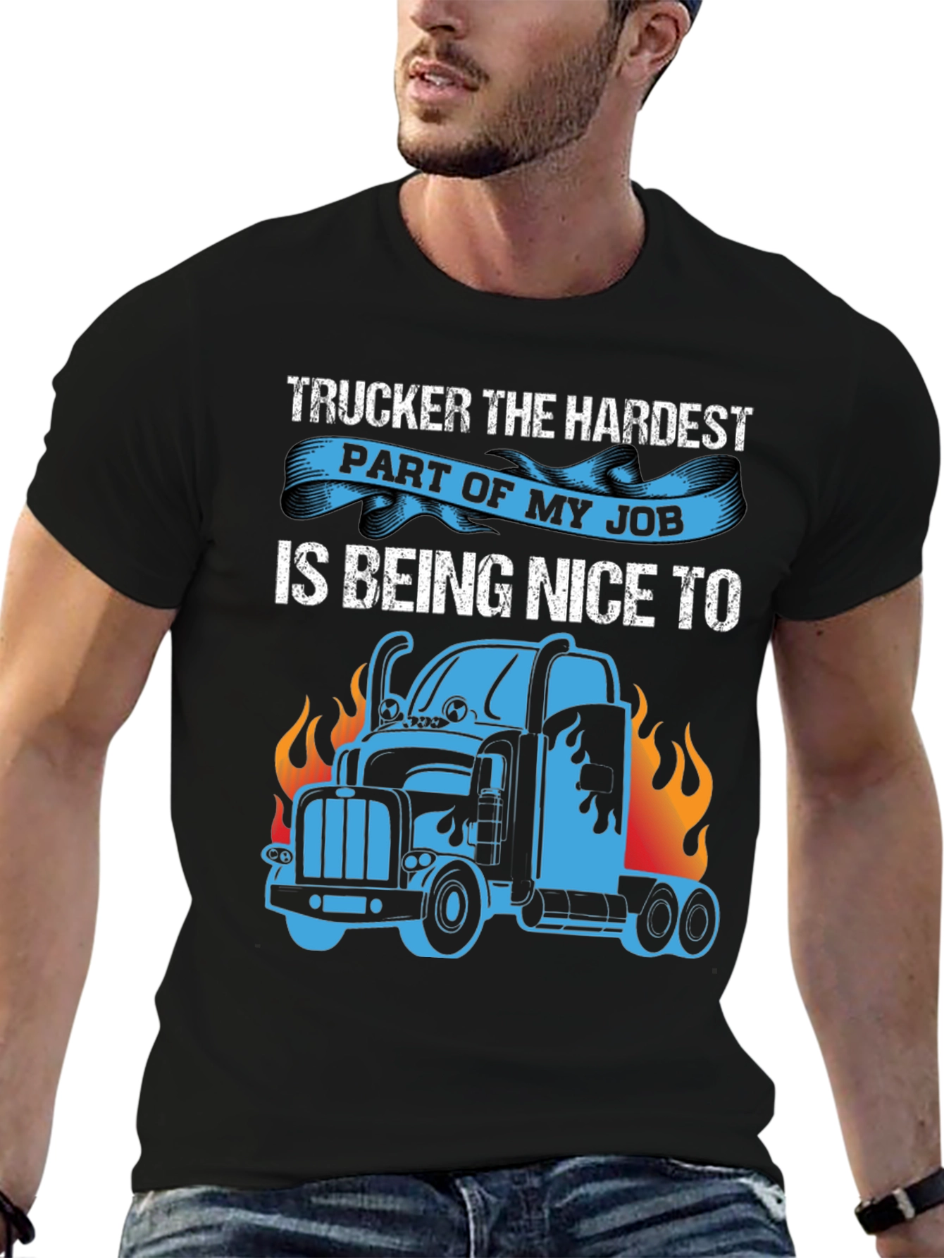 Truckers Hardest Job T-Shirt - Funny Truck Driver Tee