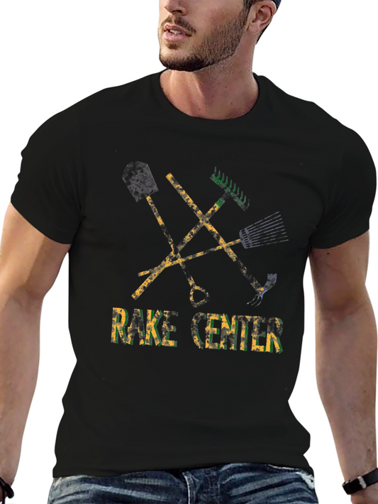 Rake Center Graphic Tee - Gardening Humor