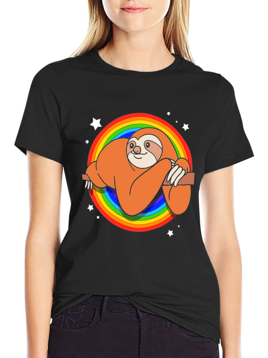 Rainbow Sloth T-Shirt - Cute Cartoon Tee