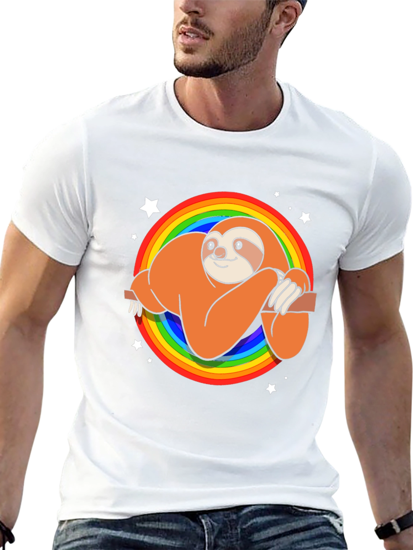 Rainbow Sloth T-Shirt - Cute Cartoon Tee