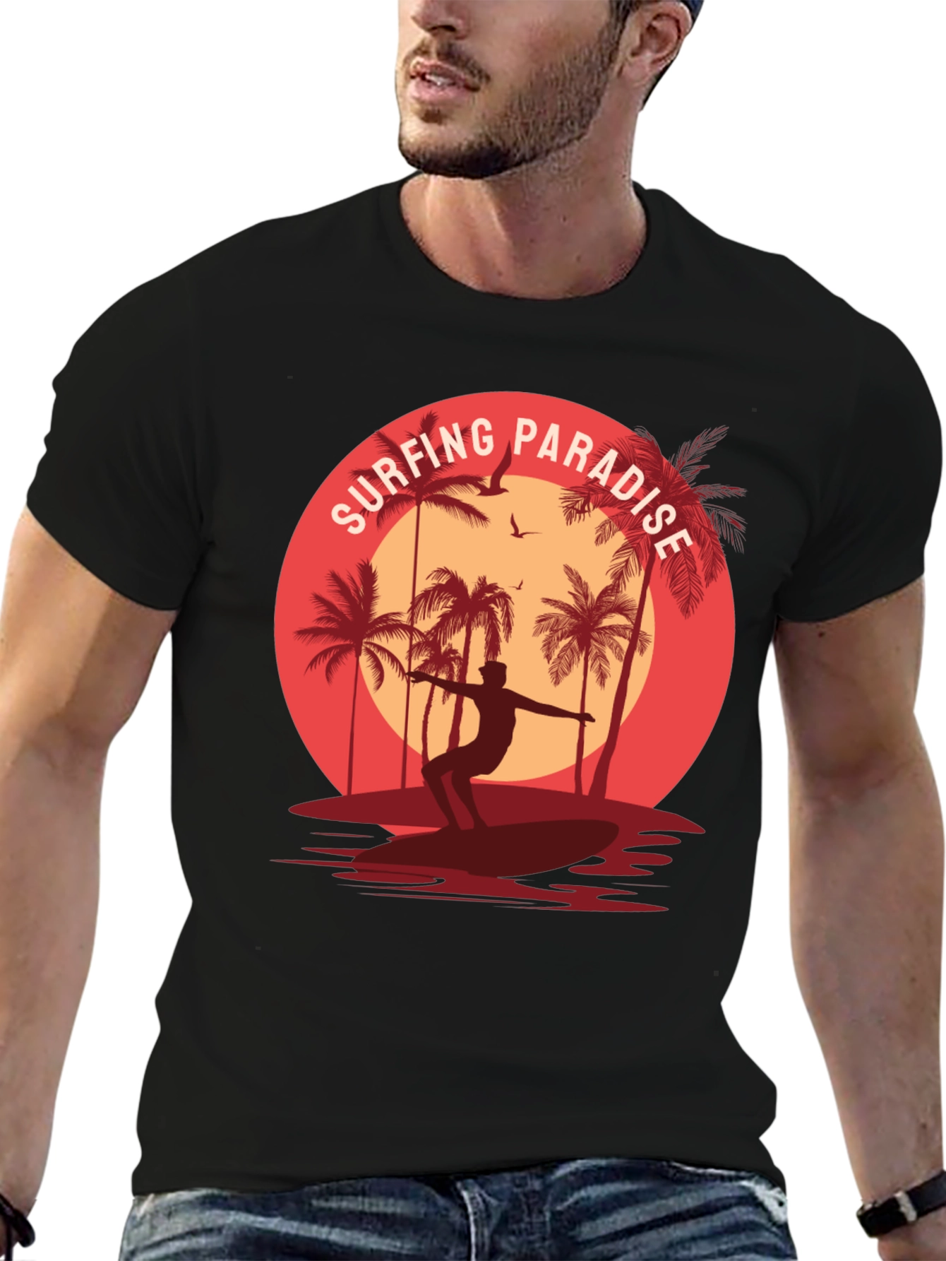 Surfing Paradise Graphic Tee - Coastal Style