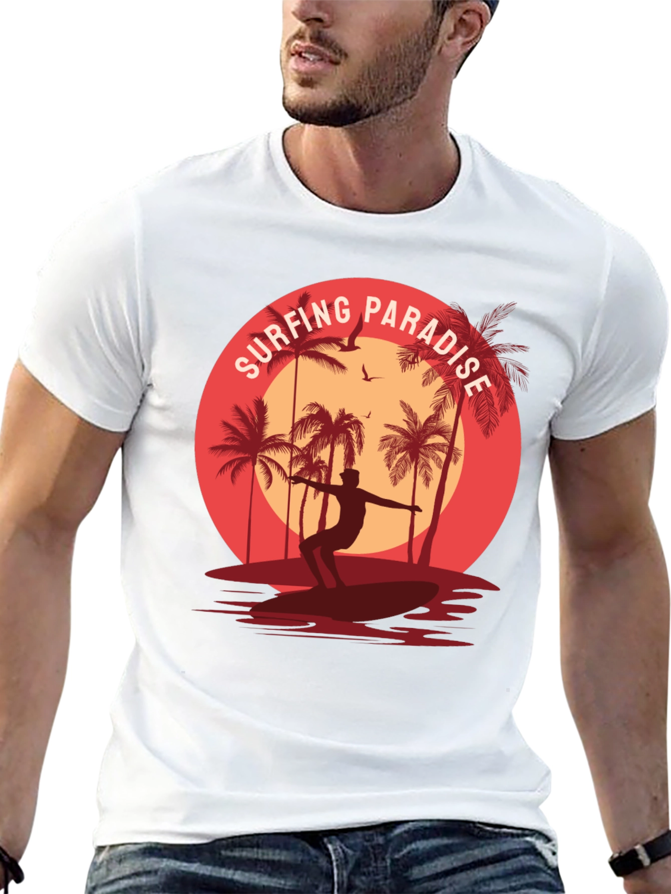 Surfing Paradise Graphic Tee - Coastal Style