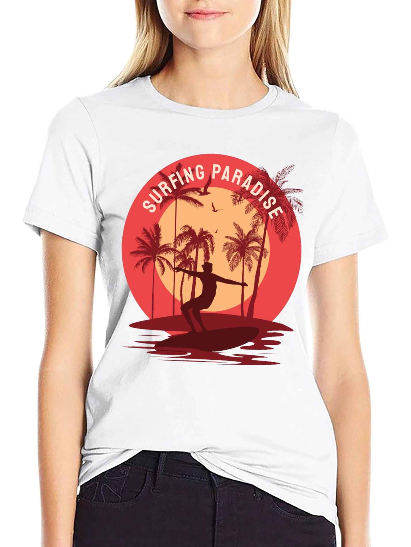 Surfing Paradise Graphic Tee - Coastal Style